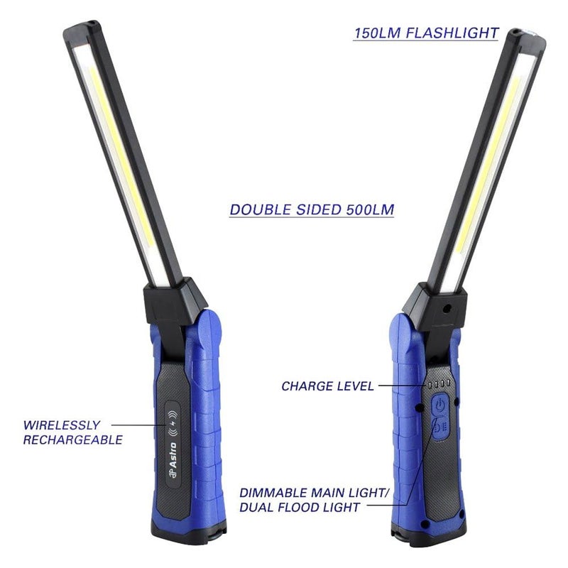 Astro Pneumatic Tool أدوات أسترو 52SL 500x2 لومن قابلة لإعادة الشحن لاسلكيًا مصباح LED رفيع مزدوج الجوانب قابل للطي، 1 قطعة - Image 3